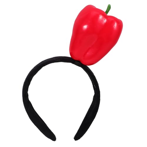 VICASKY Leichtes Rotes Haarband mit Pfeffer Design Langlebig und Formbeständig Geeignet für Party und Festival Accessoire Modischer Haarschmuck für Frauen und Teenager von VICASKY
