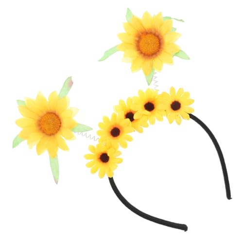 VICASKY Leichtes Sonnenblumen Haarreif Mädchen Süßes Party Haarschmuck Komfortables Federleichtes Blumen Haarband für Fotoshootings Reisen Festliche Anlässe Bequemer Dekorativer von VICASKY