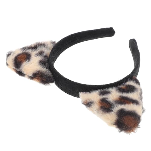VICASKY Leopardenmuster Stirnband Mit Katzenohren Für Festival Party Cosplay Kopfbedeckung Stirnband Tierohren Accessoire Für Mädchen Frau Haarband Requisite Dekor Kopfschmuck Verkleidung von VICASKY