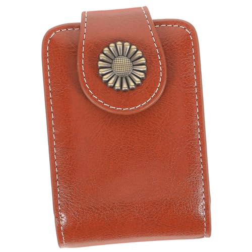 VICASKY Lippenstift Tasche Damen Tragbar mit Spiegel Mini Kosmetiktasche Braun Stilvolle Makeup aufbewahrung für Unterwegs Kompakt und Praktisch Geschenkidee für Frauen von VICASKY