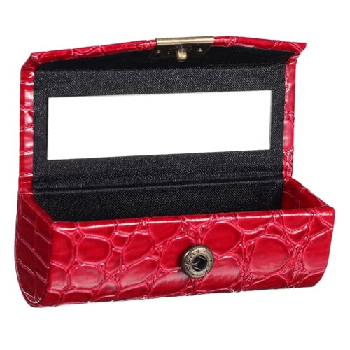 VICASKY Lippenstiftetui Aus Leder Tragbarer Lippenstifthalter Mit Spiegel Organizer Für Handtasche Kompakt Und Sicher Für Lippenstift Und Lippenbalsam von VICASKY