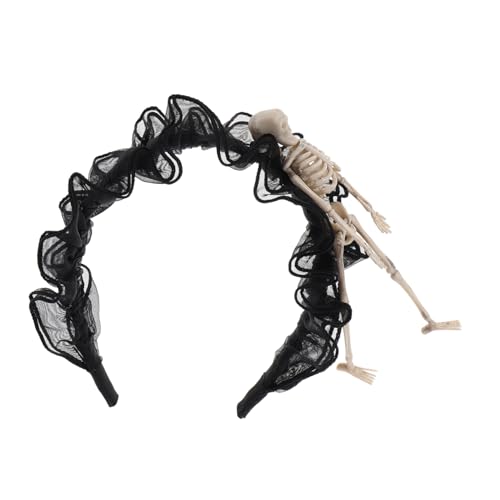 VICASKY Dienstmädchen-kopfbedeckung Aus Spitze Mit Skelett-design Stirnband Für Frauen Vintage-haar-accessoires Modisches Stirnband Für Partys Und Cosplay von VICASKY