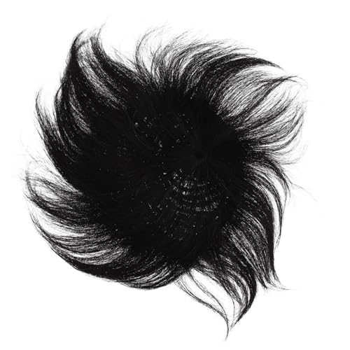 VICASKY Männer Haarteil Natürliche Schwarze Haarersatzplatte Unsichtbarer Haarersatz gegen Glatze Echthaar Haarersatz mit Wind Clip Komfortabel und Langlebig von VICASKY