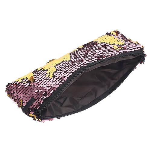 VICASKY Make up Tasche Für Damen Tragbare Pailletten Kosmetiktasche Reißverschluss Multifunktionale Aufbewahrung Für Toilettenartikel Und Kopfhörer Glitzer Design Leicht Und Langlebig von VICASKY