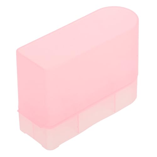 VICASKY Maniküre Schleifkopf Aufbewahrungsbox aus Robustem Kunststoff mit Fächern Halbdurchsichtige Rosa Nagelfräser Bits Organizer Staubgeschützt für Nagelstudio und Heimgebrauch von VICASKY