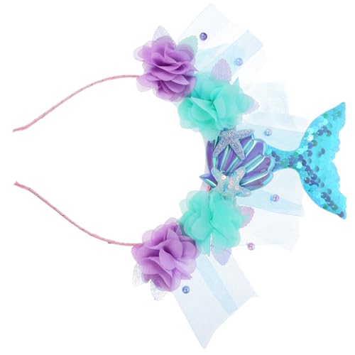 VICASKY Meerjungfrauen-stirnband Für Mädchen Haarband Meerjungfrau Kopfschmuck Party-accessoire Süßes Stirnband Für Kleinkinder Meerjungfrau-haarreif Für Urlaubsfest von VICASKY