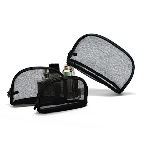 VICASKY 3stücke Netz-Make-up-Tasche Mit Reißverschluss in Schwarz Transparent Mesh-kosmetiktaschen Organizer Für Reisen Und Ausflüge von VICASKY