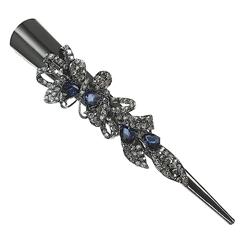 VICASKY Metall Haarklammer mit Kristallverzierung Großer Retro Haarschmuck für Damen Eleganter Entenbill Haarclip Stark Haltend Haarziehen Geeignet für Dickes und Dünnes Haar Modisches von VICASKY