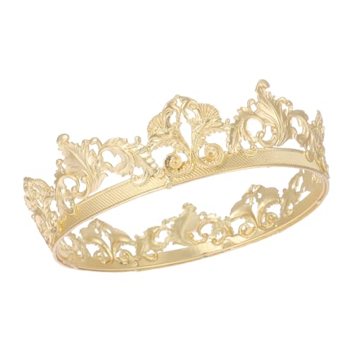 VICASKY Metallic Krone Tiara für Damen und Herren Diadem Haarschmuck Filigrane Krone für Geburtstag Hochzeit und Festliche Anlässe Eleganter Kopfschmuck für Könige und Königinnen von VICASKY