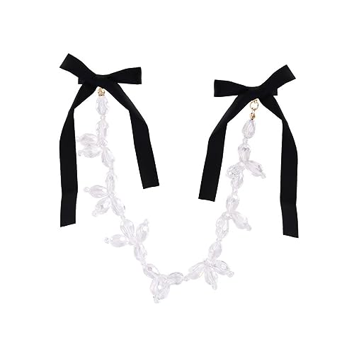 VICASKY Haarschleife Hinten Für Damen Große Schleifenspange Mit Baumelnder Kette Haarfixierung Für Dickes Dünnes Lockiges Oder Glattes Haar von VICASKY