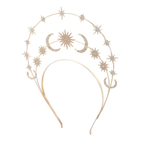 VICASKY Mondstern-stirnband Für Damen Metall Mehrlagig Kopfschmuck Für Hochzeit Abschlussball Party Tiara Sternkrone Heiligenscheinkrone von VICASKY