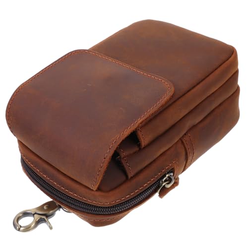 VICASKY Multifunktionale Echtleder Gürteltasche Herren Outdoor Sports Bauchtasche Mini Handy Tasche Hüfttasche Anti Lost für Joggen Camping Alltag von VICASKY