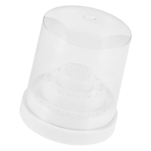 VICASKY Nagelbohrer Halter Kunststoff Aufbewahrungsbox mit Staubschutz Praktischer Nagelfräser Aufsatz Organizer für Maniküre und Nageltechnik Langlebig und Tragbar von VICASKY