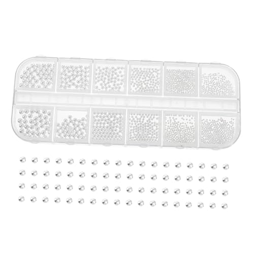 VICASKY Nagelkunst Zubehör 12 Stück Kasten mit Metallstahlperlen für Selbstgemacht Maniküre Nageldekorationen für Mädchen Multifunktionale Nail Art Schmuck von VICASKY