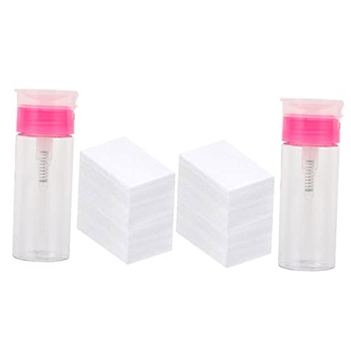 VICASKY Nagellackentferner Satz 100ml Auslaufsichere Pumpflasche Maniküre Zubehör Praktische Nagelreinigungstücher für Nagellack Make Up Entferner von VICASKY