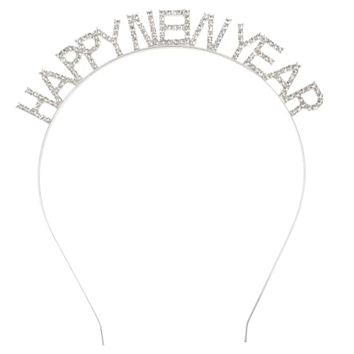 VICASKY Neujahr Haarband Mit Strasssteinen Glitzerndes Partyzubehör Für Silvester Und Neujahr Stilvolles Stirnband Für Damen Und Herren Lustiges Design Für Unvergessliche von VICASKY