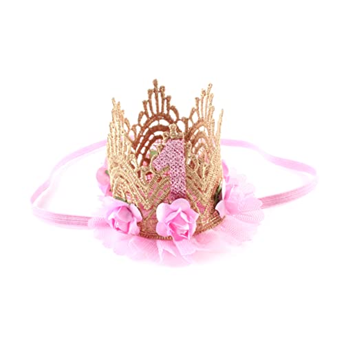 VICASKY Geburtstag Tiara Baby Mini-haarbänder Baby-mädchen-hut-stirnband Haarschmuck Blumenstirnbänder Für Babys Baby Geburtstagshut Tiara Stirnband Rosen Neugeboren Krone von VICASKY