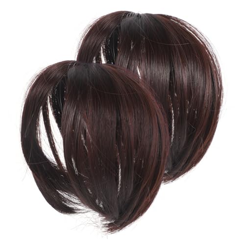 VICASKY 2stücke Oberkopf-haarteil Für Damen Echthaar Mit Clips Für Dünner Werdendes Haar Leicht Anzuwendendes Wiglet Glattes Haardesign von VICASKY
