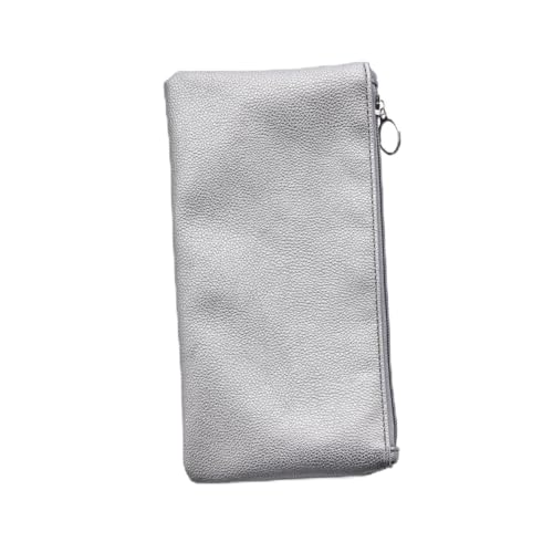 VICASKY PU Leder Kosmetiktasche Reise Make Up Tasche mit Reißverschluss Leicht und Robust für Damen und Outdoor Aktivitäten Silber von VICASKY