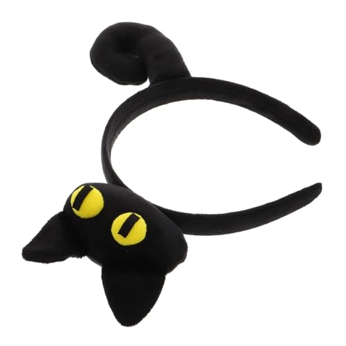VICASKY Party-stirnband Mit Katzenohren Weiches Plüsch-kopfbedeckungs-accessoire Schwarzes Haarband Für Damen Katzenohr-kostüm-element Für Familienfeiern Und Partys von VICASKY