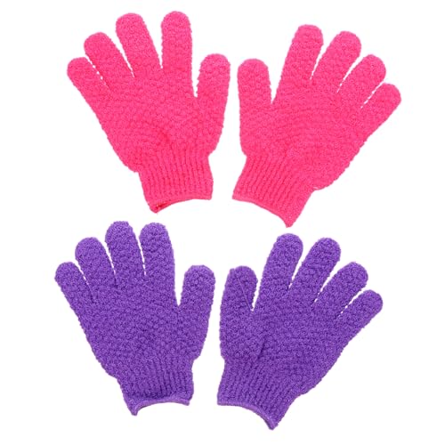 VICASKY Peelinghandschuhe 2 Paar Duschhandschuhe für Männer und Frauen Exfolierende Badehandschuhe zur Entfernung Abgestorbener Haut Langlebig und Bequem für Tägliche Körperpflege von VICASKY