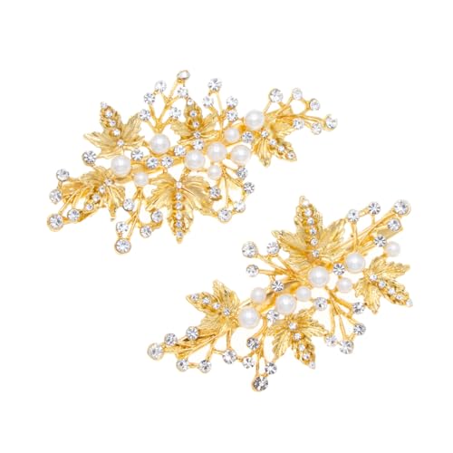 VICASKY Perlen Haarspange Hochzeit Brautschmuck Damen Haarklammer Eleganter Haarschmuck für Frauen und Mädchen Stabiler Metallclip Modisches Accessoire für Braut Frisuren von VICASKY