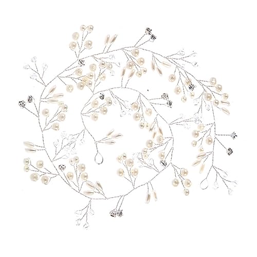 VICASKY Perlen Stirnband Schmuck Haarband Für Damen Braut Hochzeit Party Kopfbedeckung Mit Perlen Und Schmucksteinen Vielseitig Einsetzbar Für Verschiedene Anlässe von VICASKY