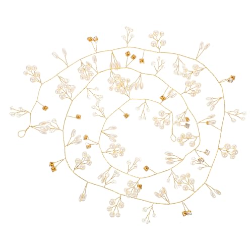 VICASKY Perlenstirnbänder Für Damen Accessoire Für Hochzeitskleider Perlenhaarband Für Brautjungfern Party-kopfschmuck Braut-stirnband Mit Strass Hochzeits-kopfschmuck Aus Kunstperlen von VICASKY