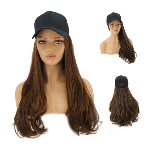 VICASKY Perückenkappe Erweiterungen U-teil-perücke Aus Echthaar Kopfbedeckung Frau Hüte Mode Hutperücke Aus Echthaar Hüte Mit Haaren Frauenhut Hutperücken Für Frauen Wellig Braun von VICASKY