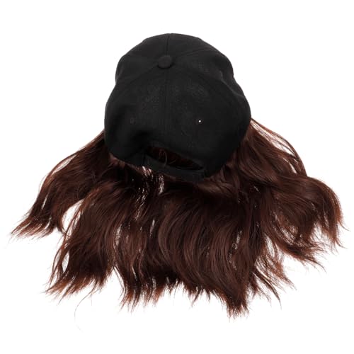 VICASKY Baseballkappe Mit Haarverlängerung Synthetische Wellenperücke Hut Für Damen Lockige Perücke Perückenhut Für Alltag Und Mottopartys Leicht Und Bequem Tragbar von VICASKY