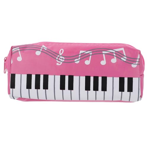 VICASKY Piano Muster Bleistiftbeutel aus Canvas Tragbares Federmäppchen Tiefem für Mädchen mit Großem Stauraum für Schreibwaren und Einfachem Zugriff Bleistifte von VICASKY