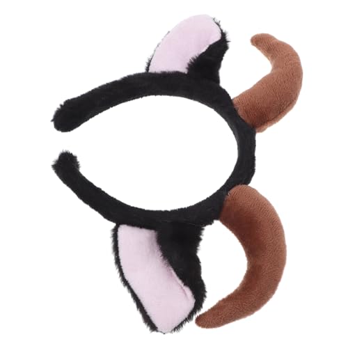 VICASKY Plüsch Haarreif Mit Lammohren Und Hörnern Verstellbares Stirnband Für Junge Mädchen Und Erwachsene Lustiges Tierkostüm Zubehör Für Weihnachten Und Kostümpartys von VICASKY