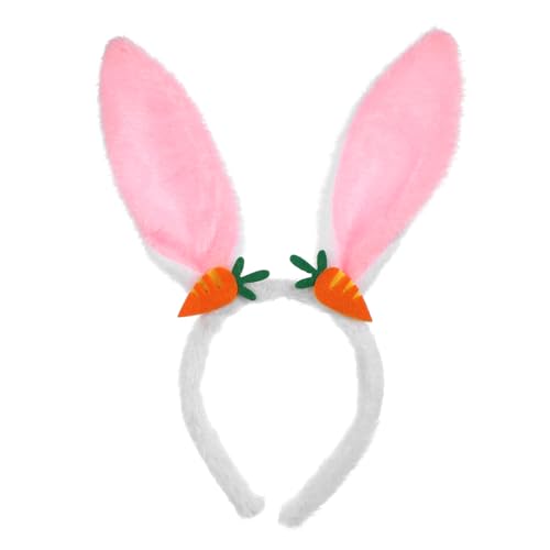 VICASKY Plüschhasenohren Stirnband Haarband Dekorationen Für Mädchen Hasenohr Kopfbedeckung Osteraccessoire Für Frauen Kaninchen Stirnband Plüsch Kopfbedeckung von VICASKY