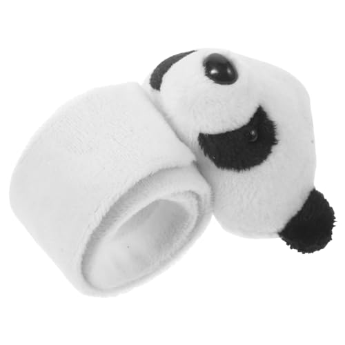 VICASKY Pop Circle Armband Plüsch Panda Pandas Snap Armbänder Tier Slap Ringe Slap Armbänder Bulk Slap Wrist Band Plüsch Slap Armbänder Party Slap Armbänder Party Prop Weißer Flanell von VICASKY