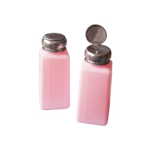 VICASKY Pumpflasche mit Metallverschluss Kunststoffflasche für Nagelkunst Alkoholbeständig Wiederverwendbar zur Aufbewahrung von Nagellackentferner und Make Up Entferner von VICASKY