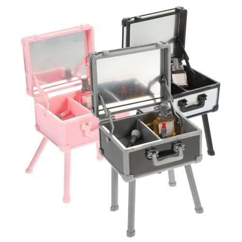 VICASKY 3stücke Miniatur Kosmetikbox Decor Miniatur Kosmetikbedarf Puppenhaus Schminkbox Kleine Hausdekor Ornament von VICASKY