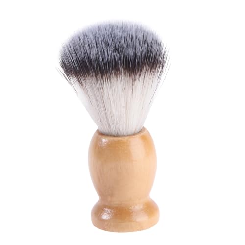 VICASKY Rasierpinsel Mit Synthetischen Nylonborsten Holzgriff Bartbürste Für Männer Tägliche Bartpflege Gesichtspflege Für Reisen von VICASKY