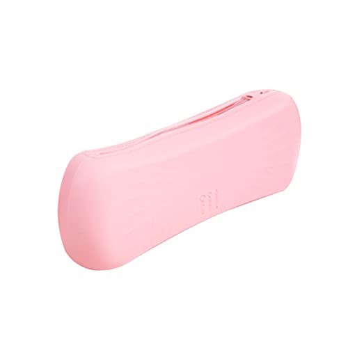 VICASKY Reise Kosmetiktasche Aus Silikon Tragbare Make-up Pinsel Aufbewahrungstasche Mit Reißverschluss Kompaktes Design Für Frauen Für Unterwegs Rosa von VICASKY