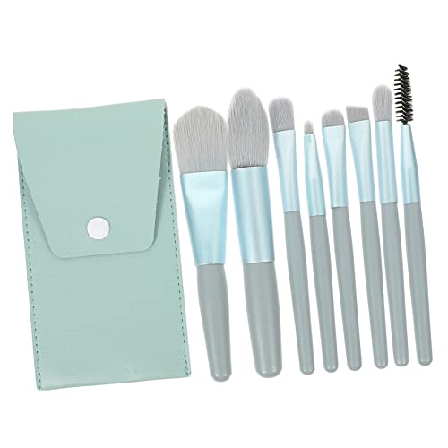 VICASKY Reise Make up Pinsel 8 Stück Kleiner Kosmetikpinsel in Blau Für Lidschatten Rouge Und Concealer Tragbar Professionell Für Frauen von VICASKY