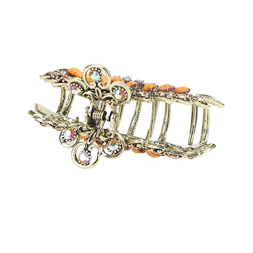 VICASKY Retro Haarschmuck Clip mit Strass Stilvolle Haarklammer für Pferdeschwanz Klemmen für Damen Braun für und Anlässe von VICASKY