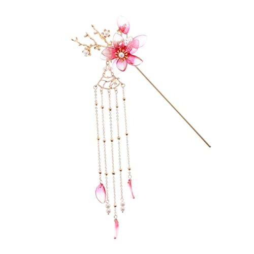 VICASKY Retro-design Haarnadel Für Frauen Imitierte Jade-blume Mit Perlenverzierung Und Quaste Elegante Haarschmuck-accessoires Für Hochzeiten Und Partys von VICASKY