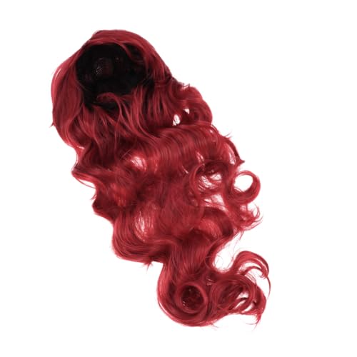 VICASKY Rote Lange Gewellte Cosplay Perücke mit für Frauen Hitzebeständige Synthetische Haarperücke Vollhaarperücke für Fasching Karneval und Alltag von VICASKY