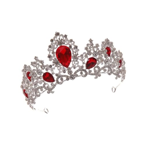 VICASKY Rote Wasser Krone Braut Haarschmuck Halbkreis Tiara für Hochzeit Party Damen Prinzessin Festliche Kopfbedeckung von VICASKY
