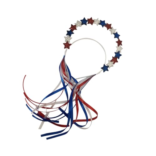 VICASKY Rotes Weiß Blau Stern Haarreif Leichtes Party Haaraccessoire Schickes Kopfschmuck für Us Independence Day Festliche Dekoration und Fotorequisiten von VICASKY