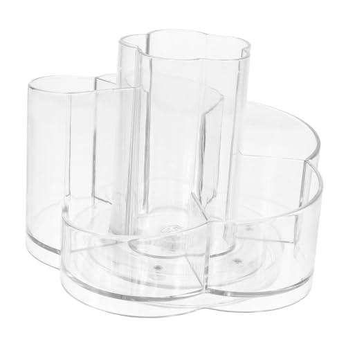 VICASKY Rotierender Makeup Pinsel Organizer mit Mehrfachfächern Transparenter Kosmetik Aufbewahrungsbox für Schminktisch Vielseitiger Stiftehalter für Büro und Schlafzimmer von VICASKY