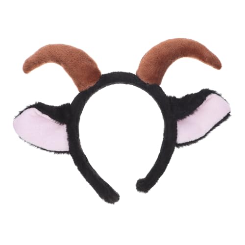 VICASKY Schaf Ohren Stirnband Mit Hörnern Für Junge Mädchen Und Erwachsene Plüsch Ziege Ohren Stirnband Als Bauernhoftier-kostümzubehör Für Weihnachten Cosplay Und Party-requisiten von VICASKY