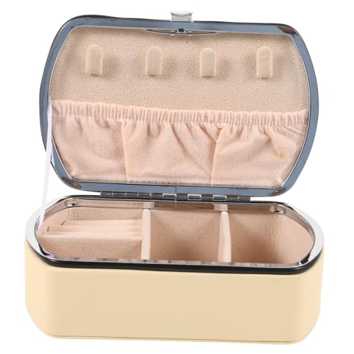 VICASKY Kleine Schmuckbox Für Reisen Tragbare Schmuckaufbewahrung Mit Mehreren Fächern Für Ohrringe Ringe Und Mehr Stilvolles Design Perlweiß Für Damen Und Mädchen von VICASKY