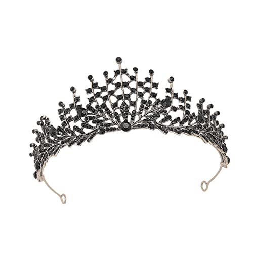 VICASKY Schwarz Für Brautkrone Hochzeitsbraut Kopfschmuck Stilvolle Tiara Dekor Mädchenkrone Für Verlobung Hochzeit Party Bankett Rollenspiel Weihnachten Silvesterparty Und von VICASKY