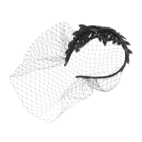VICASKY Schwarzes Vintage Spitzen Schleier Haarband Damen Braut Kopfschmuck für Hochzeit Party Abendveranstaltung Geeignet VICASKY Schwarzes Vintage Spitzen Schleier Haarband Damen Braut Kopfschmuck für Hochzeit Party Abendveranstaltung Geeignet von VICASKY