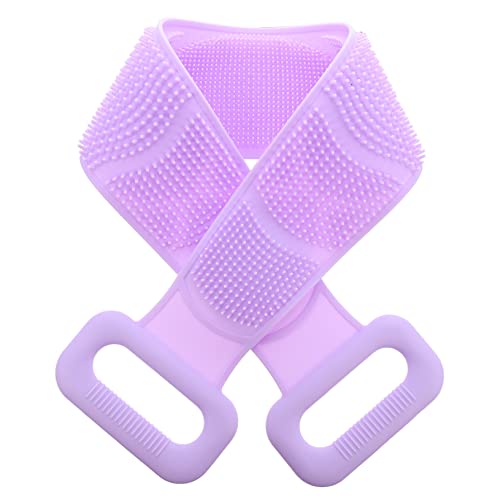 VICASKY Silicone Peeling Handtuch für Exfolierende Rückenbürste mit Doppelten Griffen und Praktischem Aufhängedesign für Sanfte Hautpflege und Körperreinigung Badewanne von VICASKY